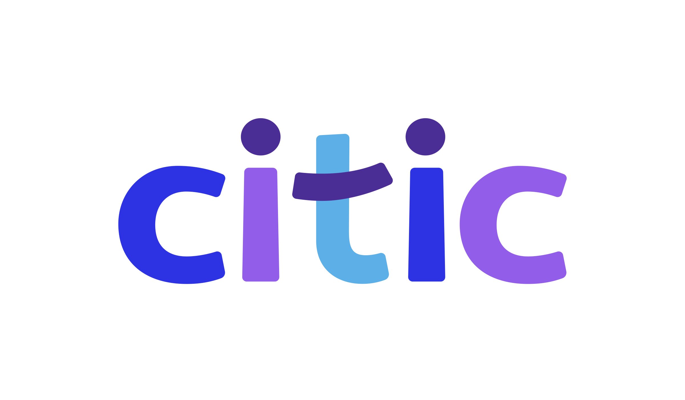 Logotipo de Citic en azules y violetas.
