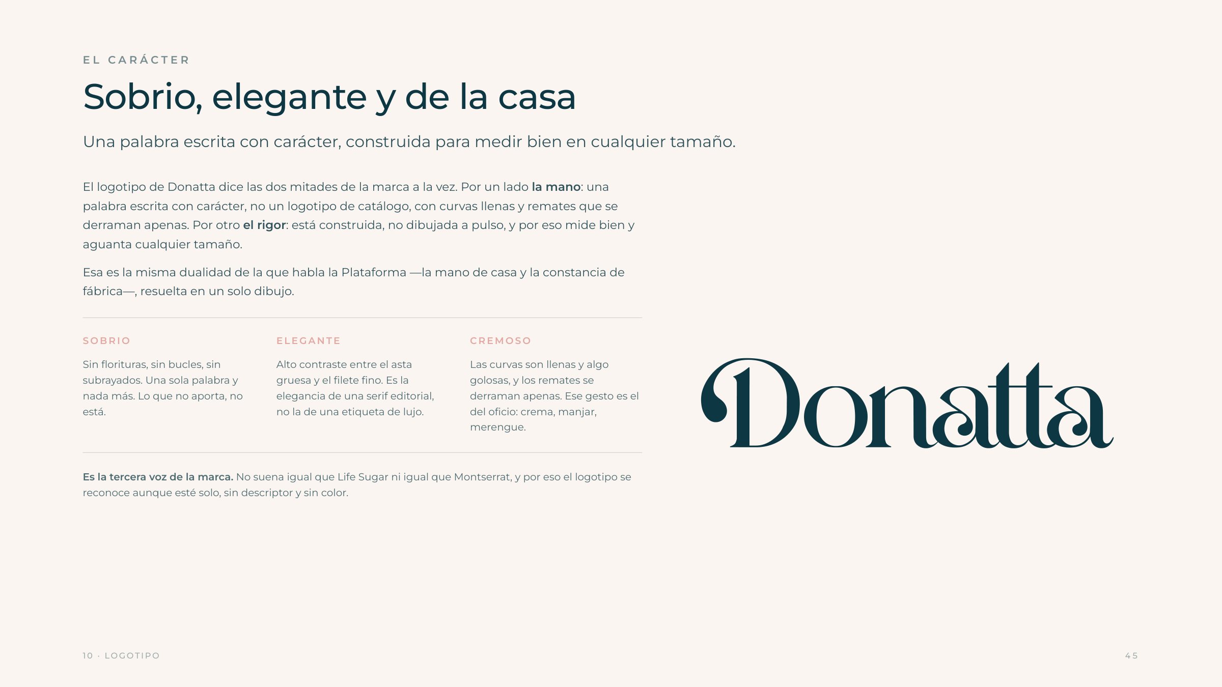 Lámina del manual: el carácter del logotipo.