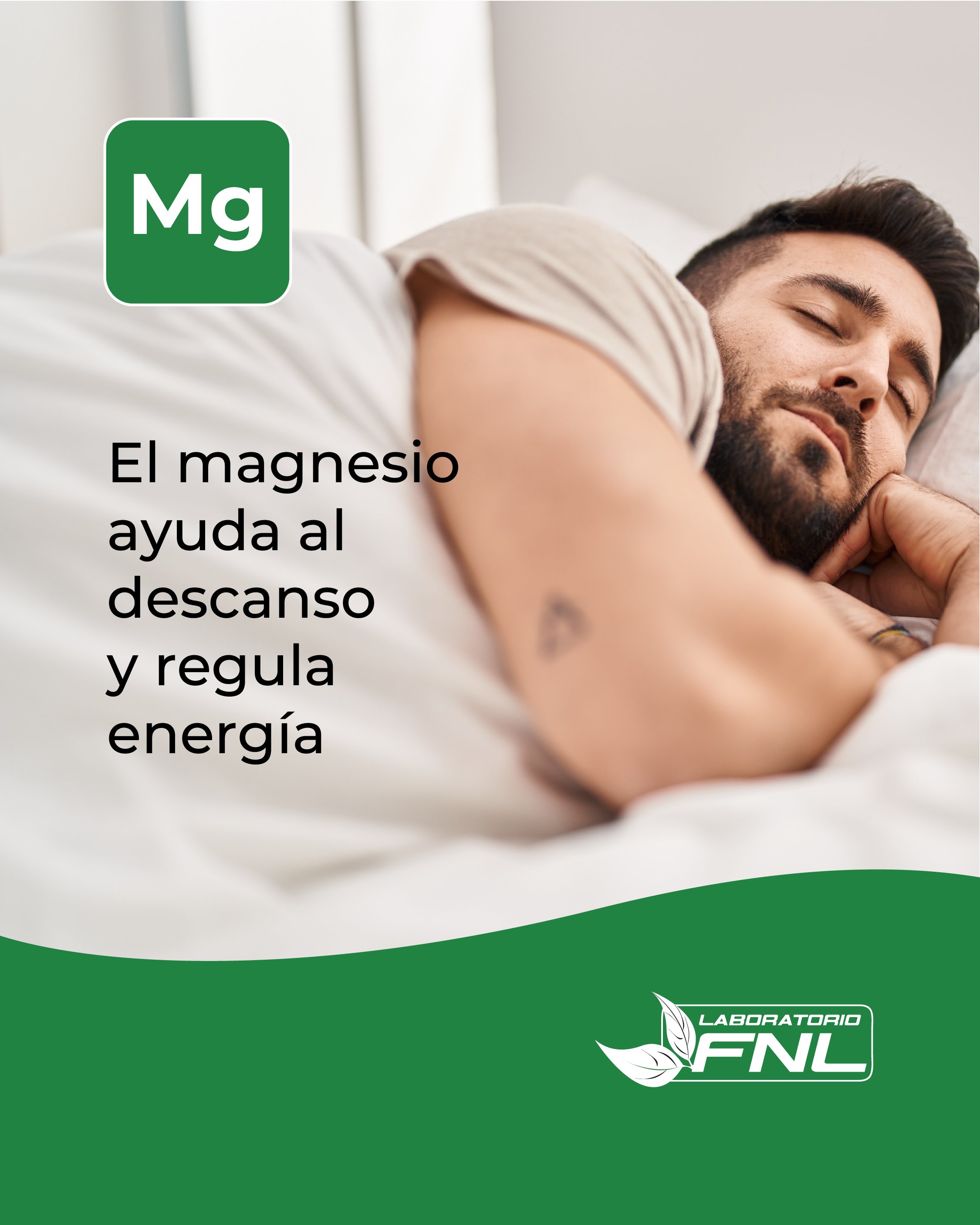 Post «El magnesio ayuda al descanso y regula energía», hombre durmiendo.