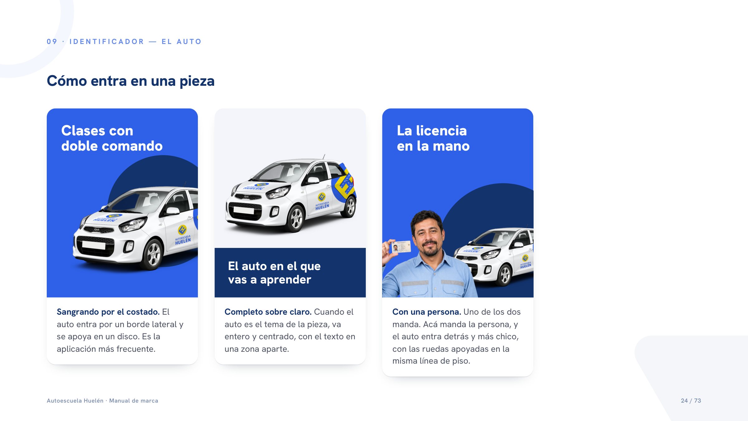 Lámina del manual: cómo entra el auto en una pieza.