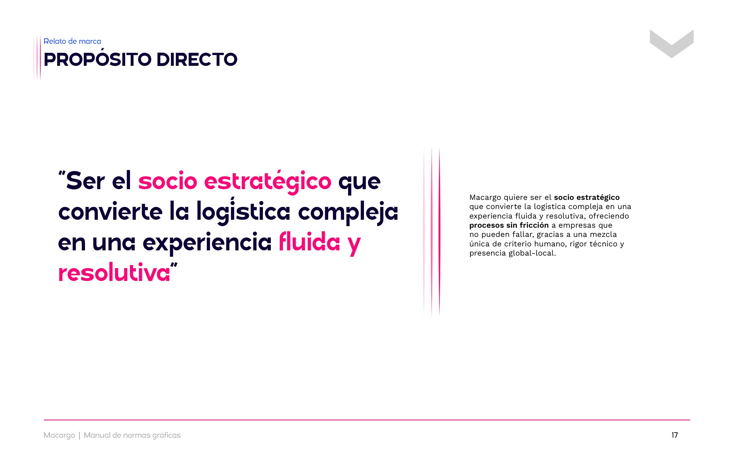 Lámina del manual: el propósito directo de Macargo.
