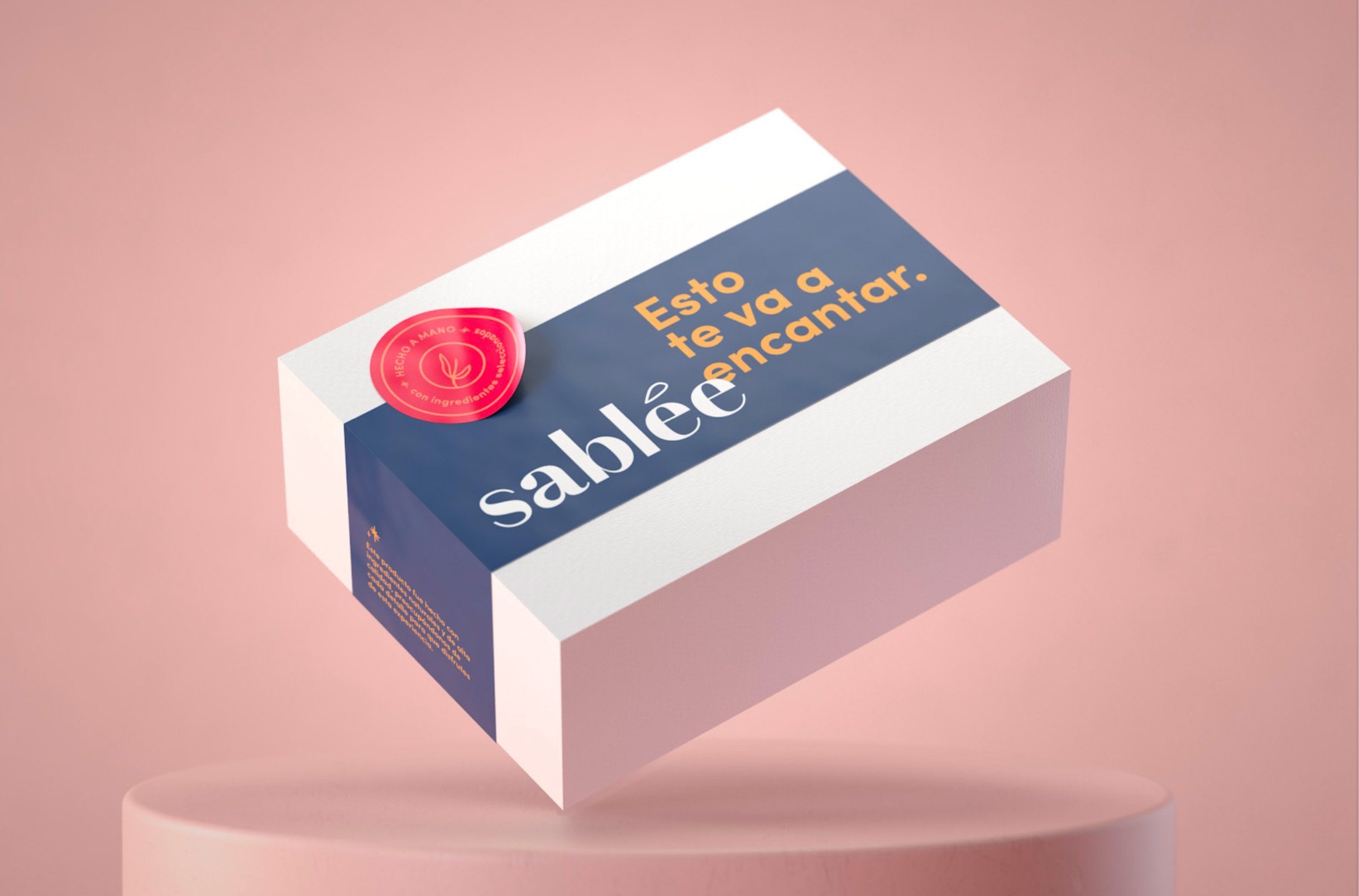 Caja pequeña de Sablée con la frase «Esto te va a encantar».