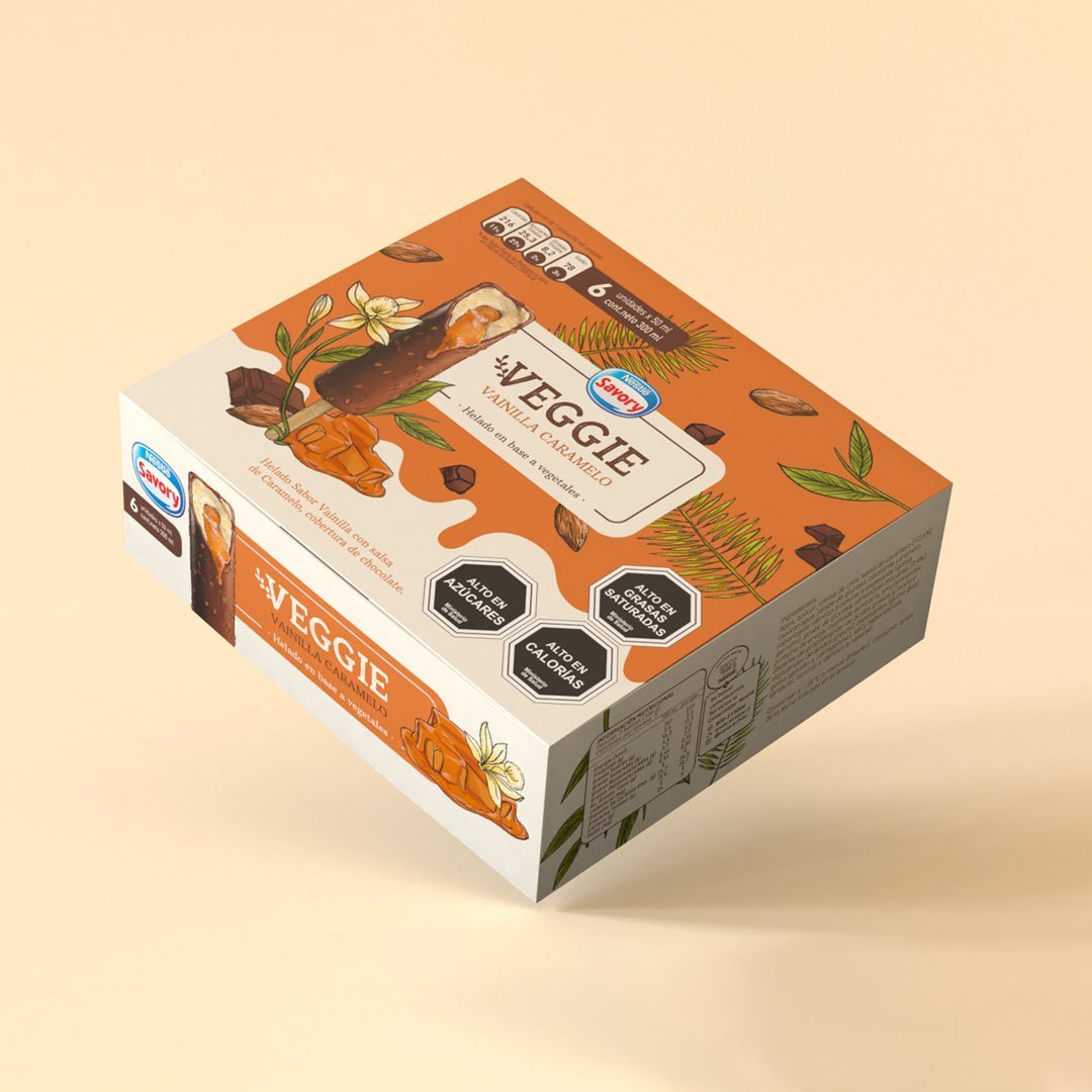 Caja multipack de Savory Veggie Palito Vainilla Caramelo.