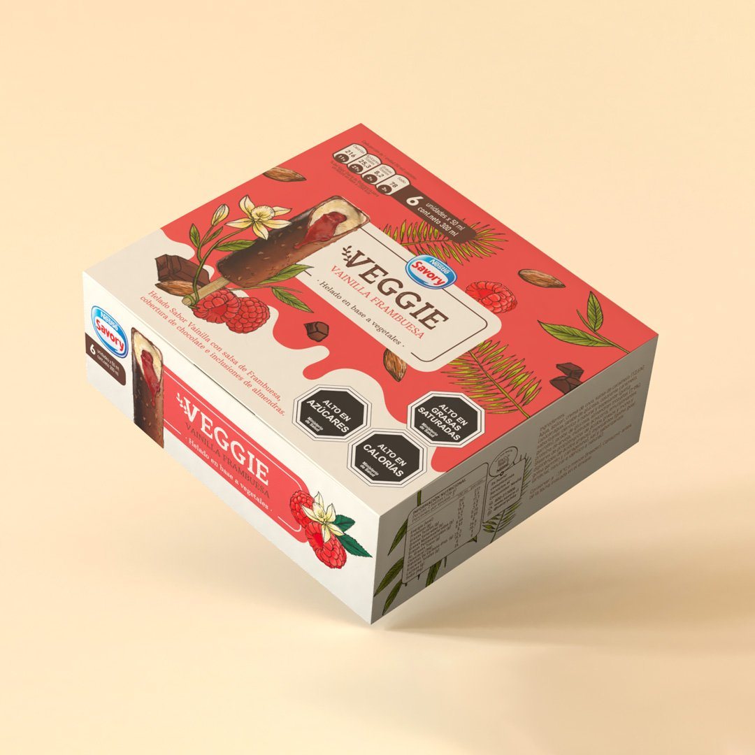 Caja multipack de Savory Veggie Palito Vainilla Frambuesa.