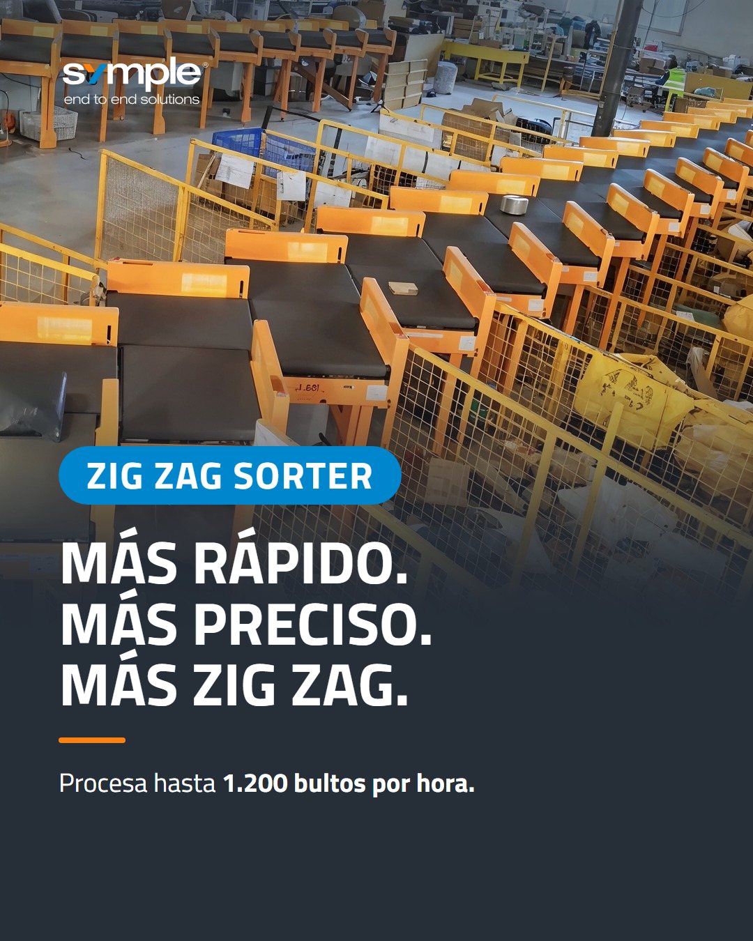 Carrusel de LinkedIn, lámina 1: «Zig Zag Sorter. Más rápido. Más preciso. Más zig zag.»