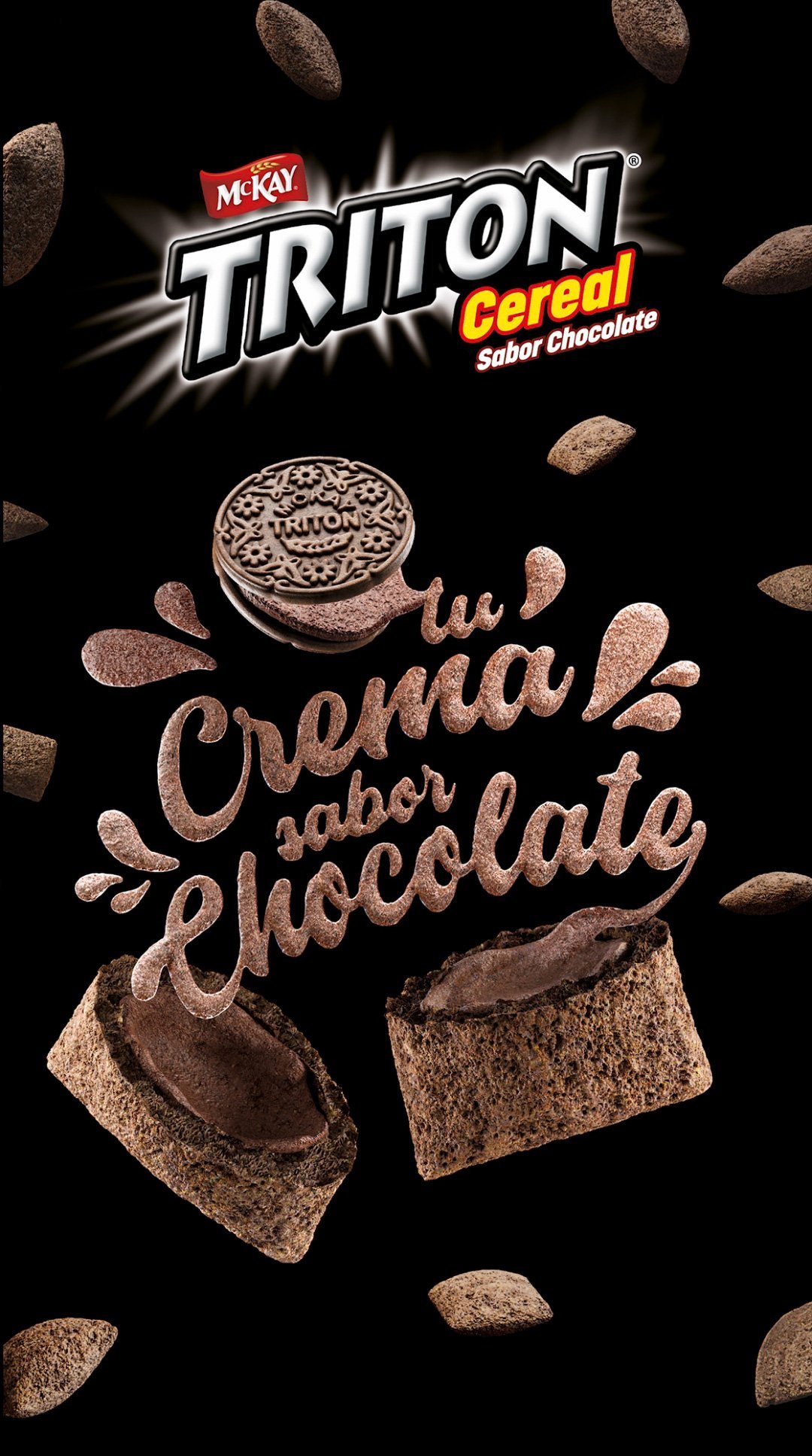 Panel trasero de Cereal Tritón chocolate.