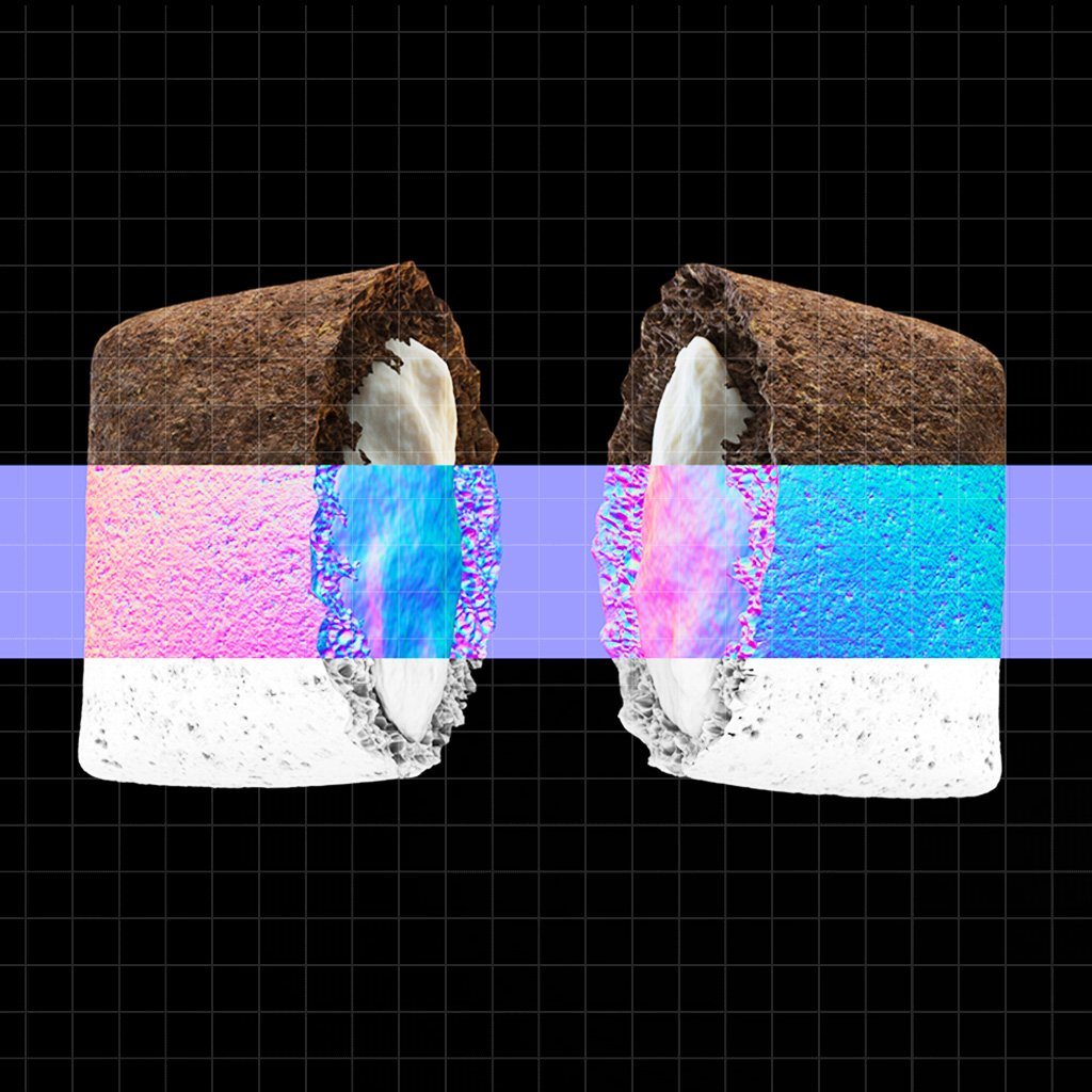 Proceso de render 3D del pillow abierto.