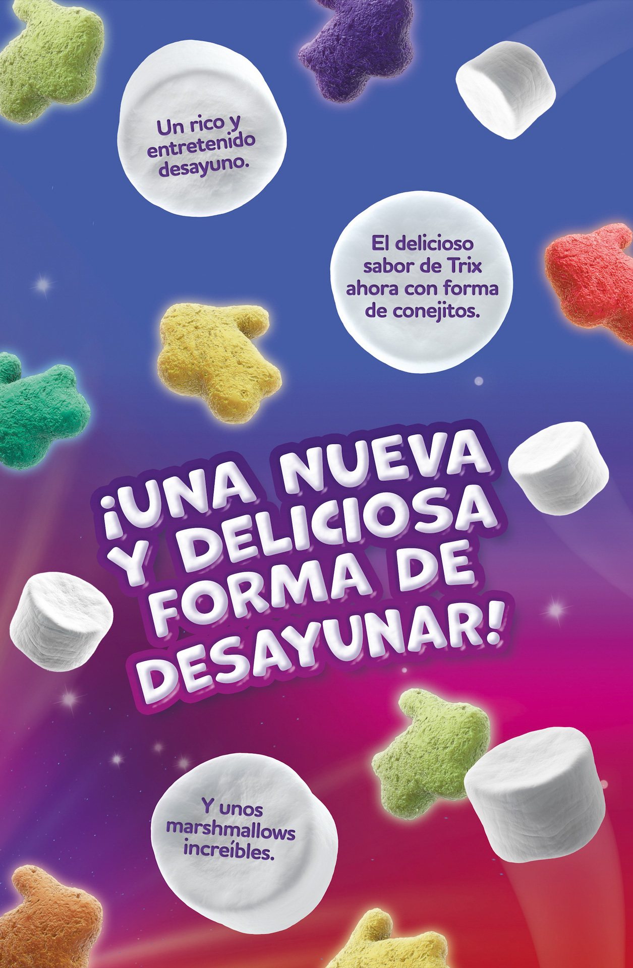 Panel trasero: «¡Una nueva y deliciosa forma de desayunar!».