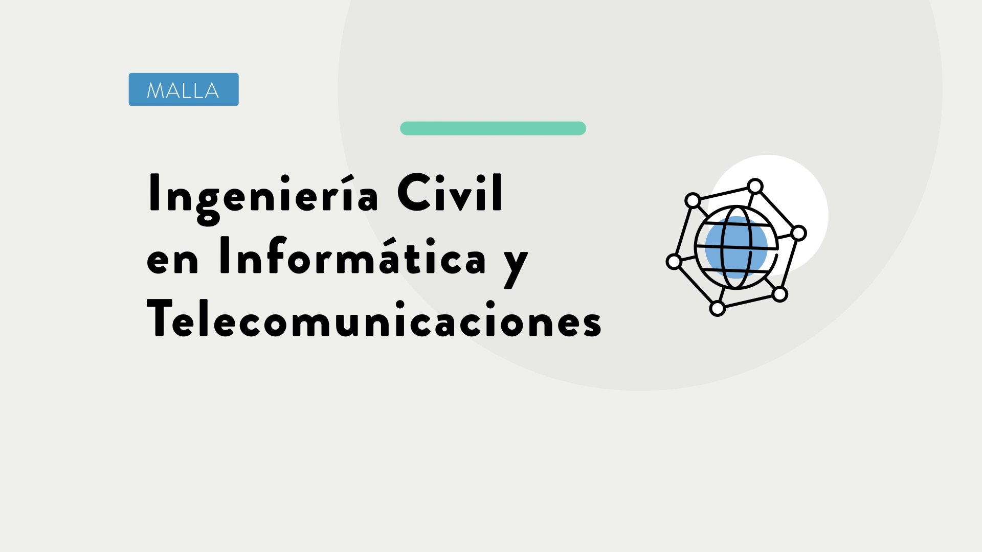 Placa del video: «Ingeniería Civil en Informática y Telecomunicaciones» con su ícono.